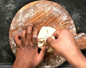 twist and remove excess dough